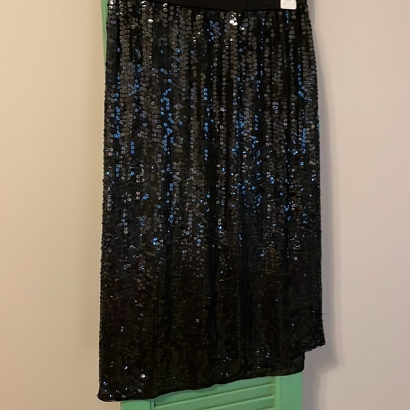 C.C. Couture Sequin Silk Black Vintage Skirt - Picture 2 of 9